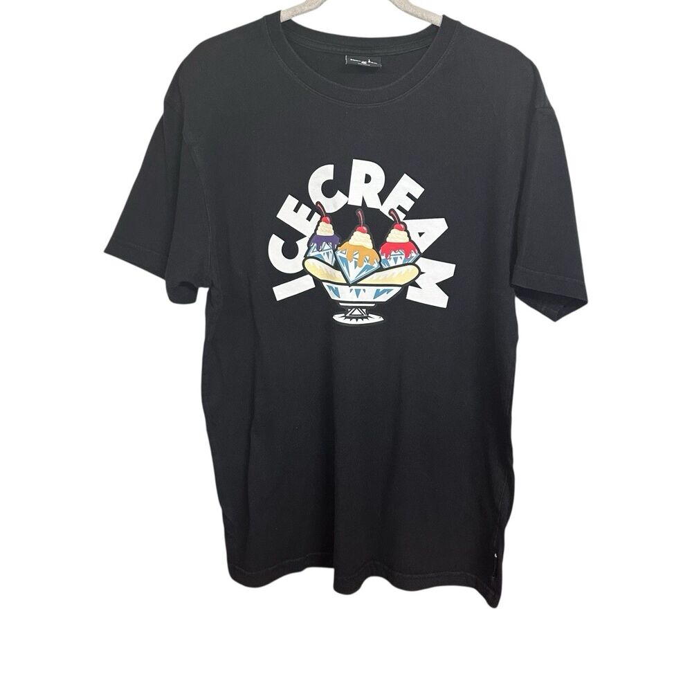 Billionaire Boys Club Ice Cream Shirt Men Sz L Black BBC Hip Hop Y2K Streetwear